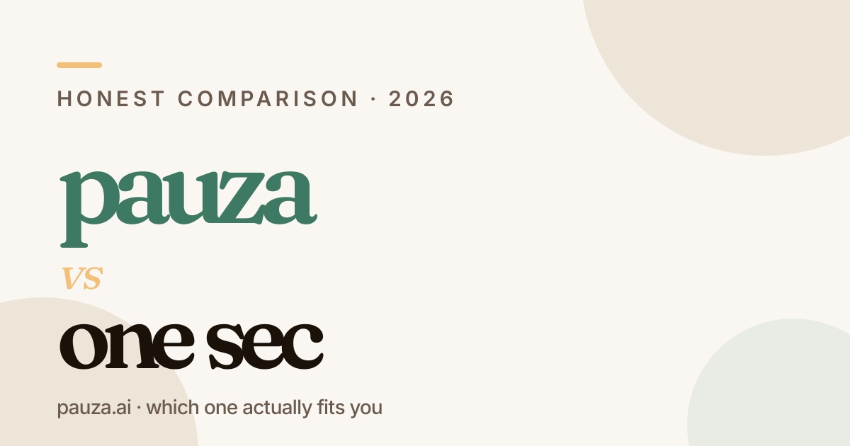 Pauza vs one sec — honest comparison